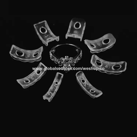 8 Stück unsichtbare Ringgrößenversteller aus Harz für lose Ringe, Anpassung passend für alle Ringe, Schutzabstandhalter, sortierter Schmuck-Größenreduzierer