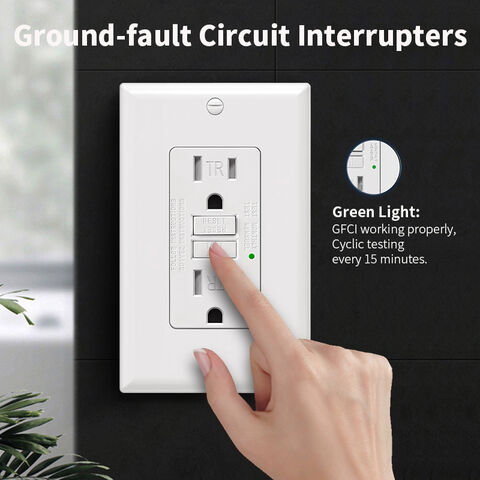 Prise GFCI 20A murale décorative pour la maison, préférée aux USA, listée UL, auto-test, inviolable, prise GFCI pratique pour cuisines