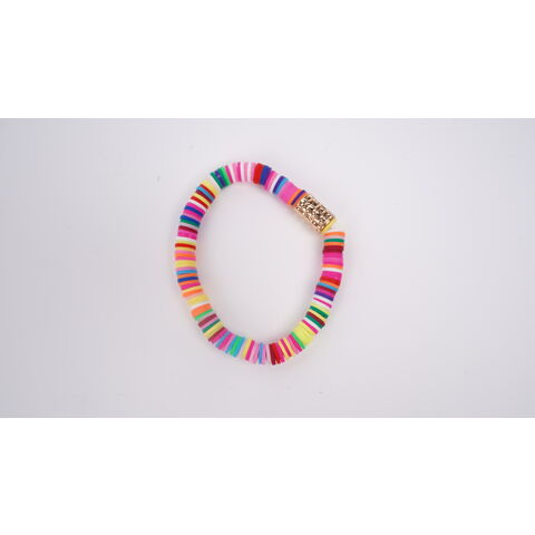 Bracelet en argile molle, Unique Bargains 1 Set de bracelets pour femmes avec des perles d'argile colorées, extensibles et élastiques, pour la plage d'été
