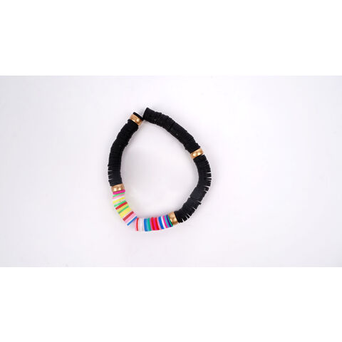 Bracelet en argile molle, Unique Bargains 1 Set de bracelets pour femmes avec des perles d'argile colorées, extensibles et élastiques, pour la plage d'été