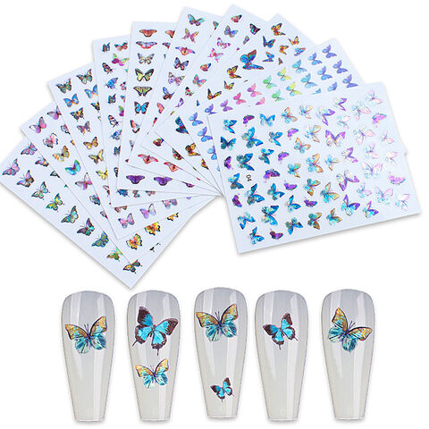 Nouveaux autocollants papillon design vent INS 3D DIY Ornements Nail Art