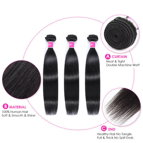 Cheap Straight Hair Bundles 100% Human Hair Weave Bundles 8a Remy Hair Straight Hair Weave Extension 1&3&4 Bundles Deal
