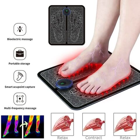 Productos Calientes 2024 TENS Masajeador de Pies Estimulador Muscular Alfombra de Masaje EMS Vibratorio Eléctrico Masajeador de Pies Eléctrico