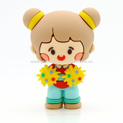 Figurines de filles d'anime mignonnes de dessin animé en caoutchouc PVC souple 3D personnalisées Figurines de filles d'anime en caoutchouc