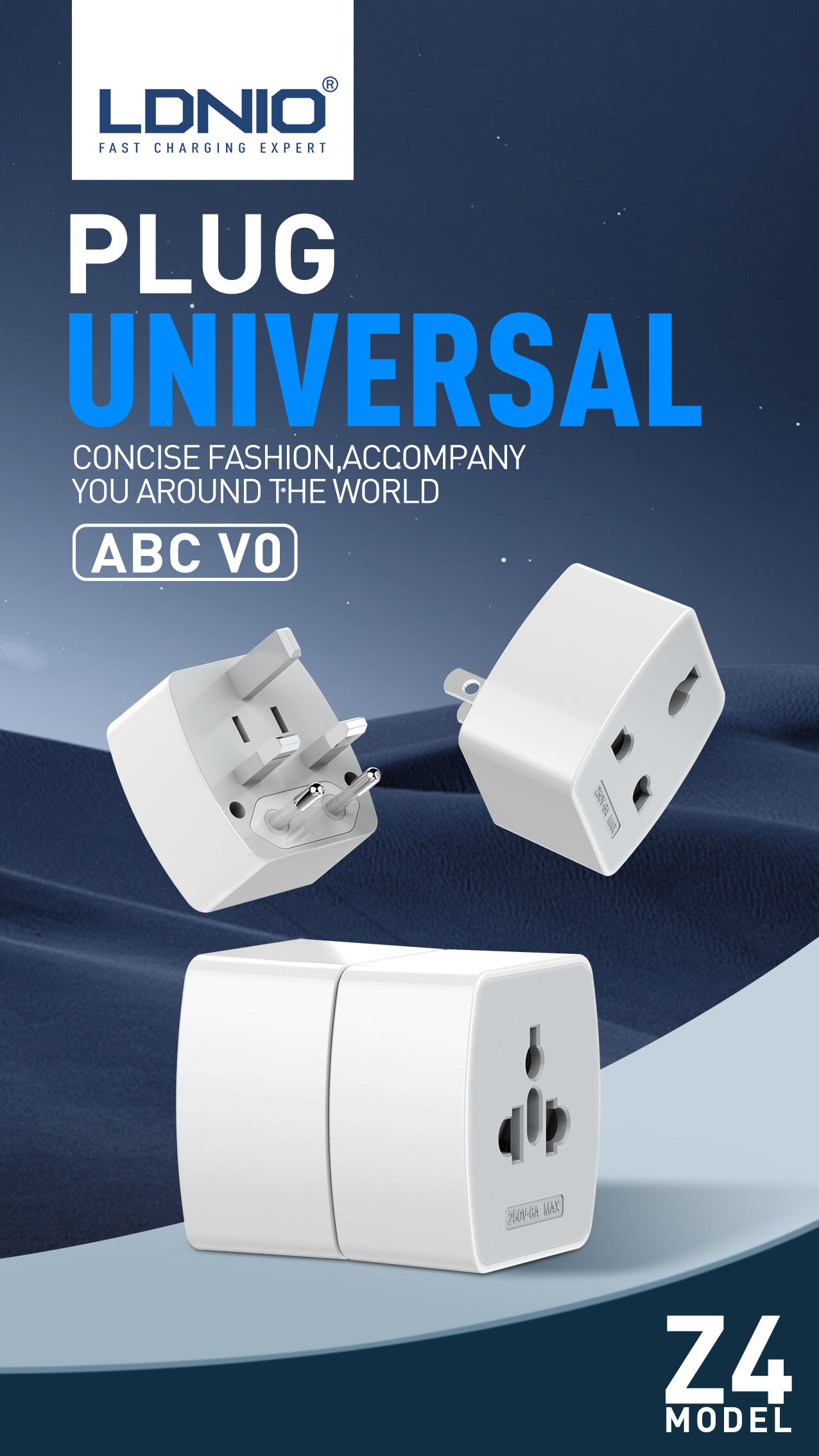 Ldnio Z4 Universal Adapter Eu/uk/us/au Converter Portable Travel Plug ...