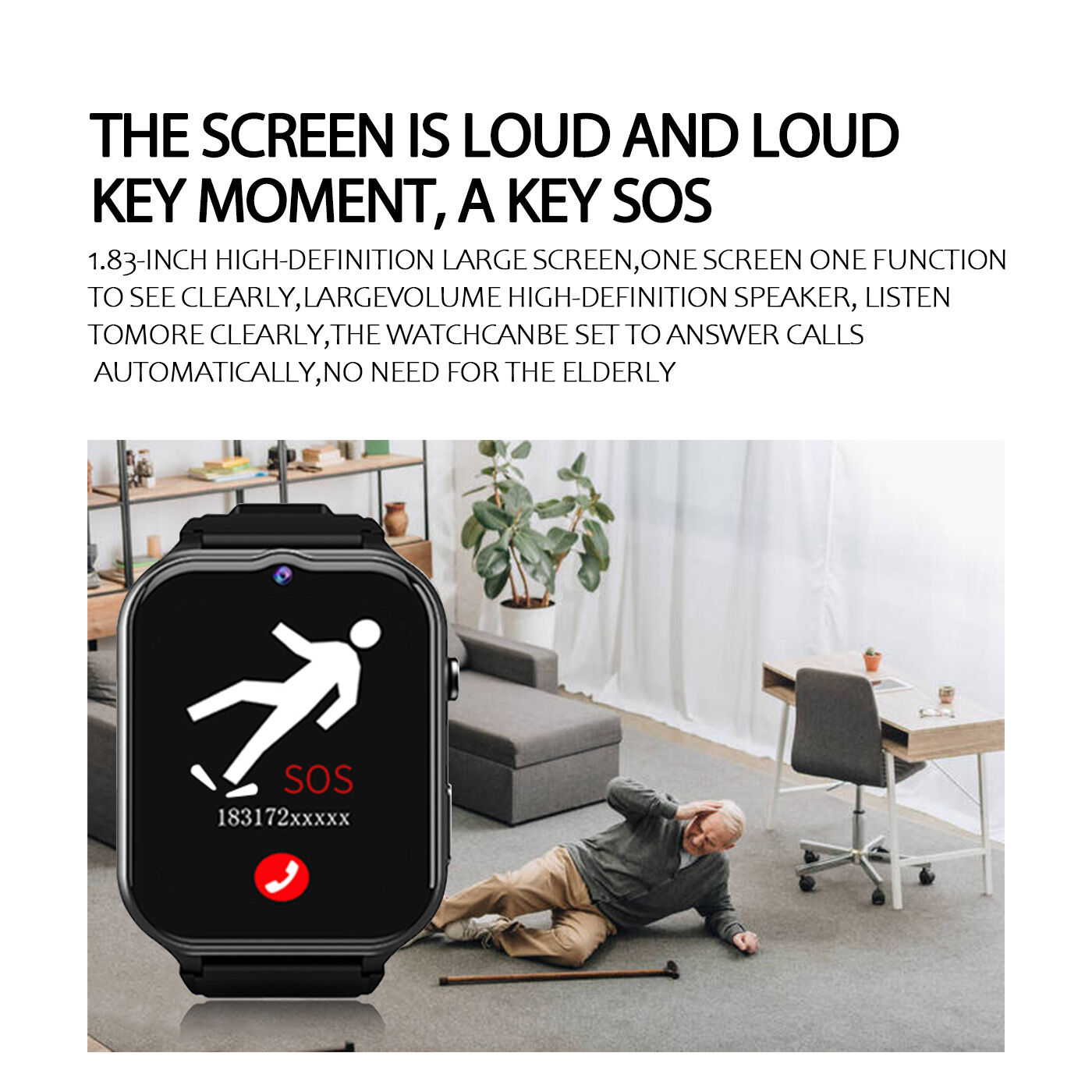 4g Senior Gps Smartwatch With Sos Fall Detection & Geofence Alerts For ...