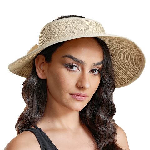 Gorros de Paja Plegables con Visera para Mujer, Protección Solar UPF 50+, Ideales para Playa - Los Más Vendidos en Amazon