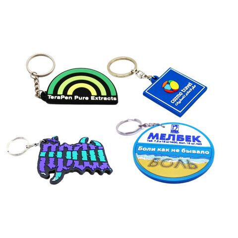 Porte-clés en caoutchouc souple, porte-clés promotionnel en PVC souple 2D 3D