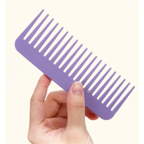 Escova de Massagem para Cuidado Capilar Fresco de Palha, Biodegradável, com Cabo Espesso, Conjunto de Escovas para Lavar o Cabelo