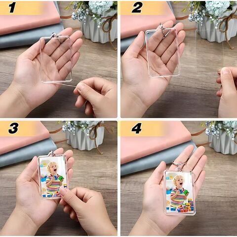 Porte-clés Acrylique Double Face Vierge pour Photo - Idéal pour Cadeaux et Personnalisation