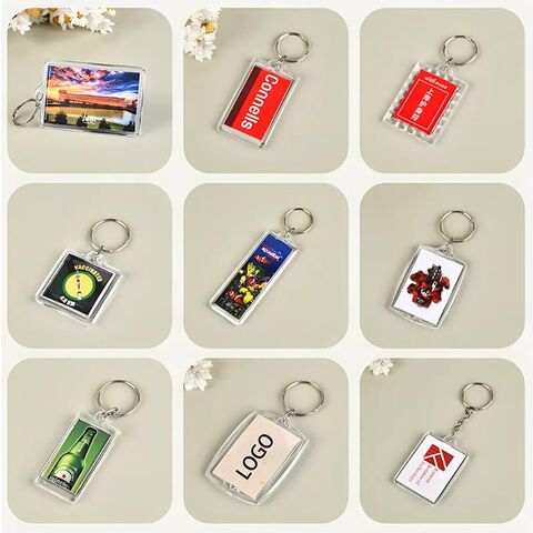 Porte-clés Acrylique Double Face Vierge pour Photo - Idéal pour Cadeaux et Personnalisation