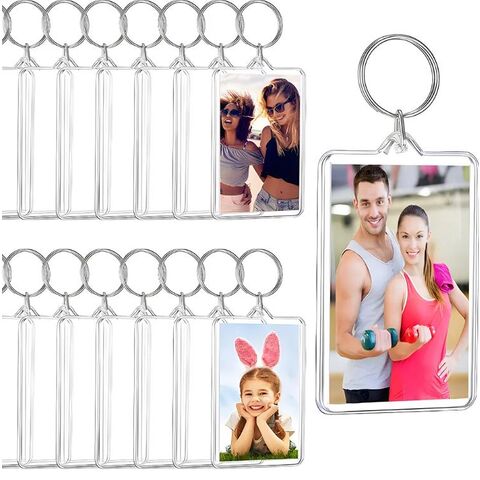 Porte-clés Acrylique Double Face Vierge pour Photo - Idéal pour Cadeaux et Personnalisation