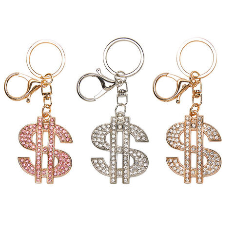 Llavero de Metal con Diseño de Símbolo de Moneda de Dólar de Estados Unidos