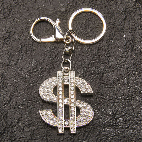 Llavero de Metal con Diseño de Símbolo de Moneda de Dólar de Estados Unidos
