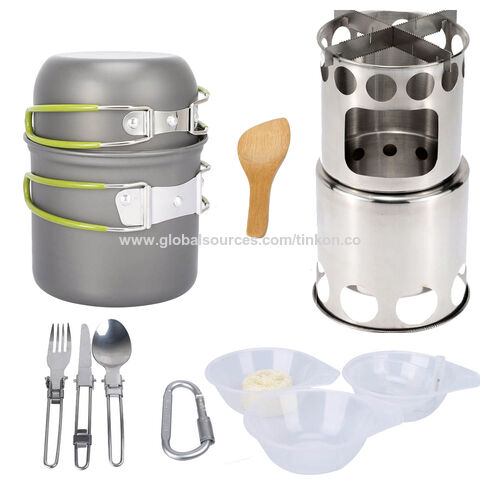 Poêle à bois portable pour extérieur, randonnée, pique-nique, barbecue - Poêle à allumage portable