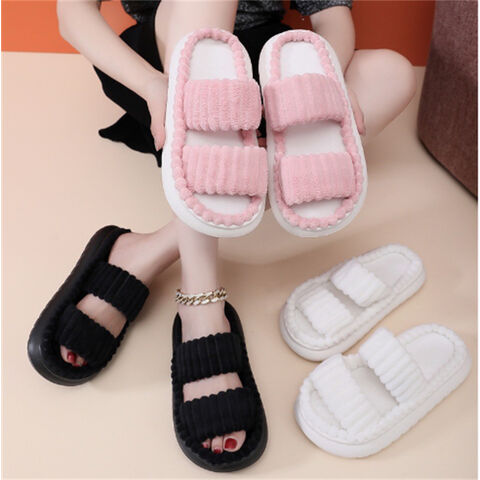 Pantoufles d'Intérieur Mignonnes en Lin pour Femmes