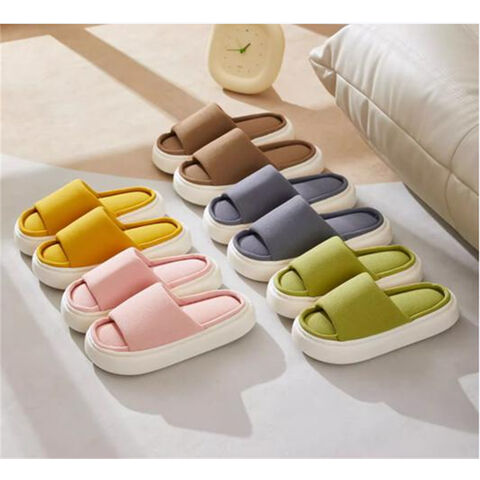 Pantoufles d'Intérieur Mignonnes en Lin pour Femmes