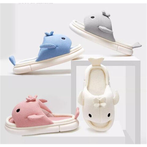 Pantoufles d'Intérieur Mignonnes en Lin pour Quatre Saisons