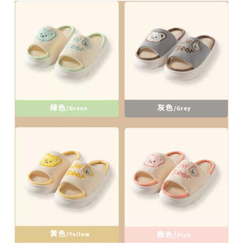 Pantoufles d'Intérieur Mignonnes en Lin pour Quatre Saisons