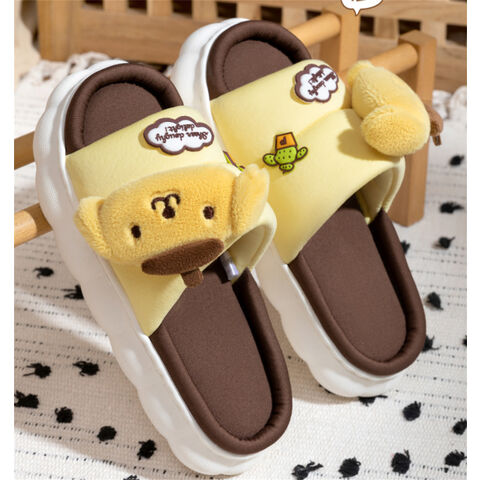 Pantoufles d'Intérieur Mignonnes en Lin pour Quatre Saisons