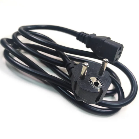 Cable de Alimentación Europeo Negro de Alta Calidad con Cobre de 1.5M/1.8M para Ordenador Portátil y de Escritorio, Cable de Corriente C13 C7 C5
