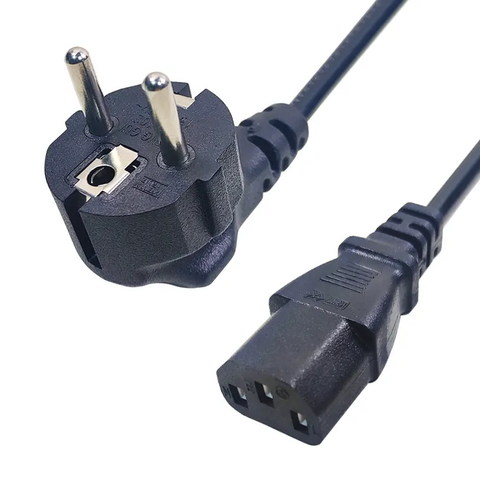 Cable de Alimentación Europeo Negro de Alta Calidad con Cobre de 1.5M/1.8M para Ordenador Portátil y de Escritorio, Cable de Corriente C13 C7 C5