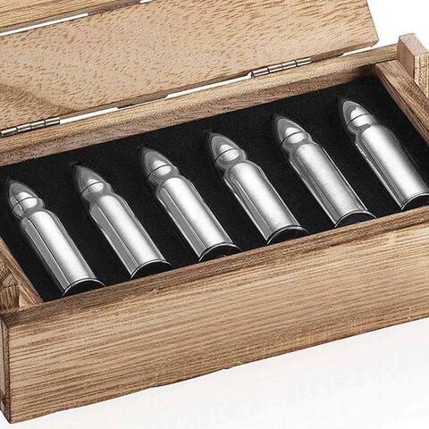 Getränke-Box-Set mit Stahl-Whisky-Kühlsteinen