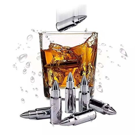 Getränke-Box-Set mit Stahl-Whisky-Kühlsteinen