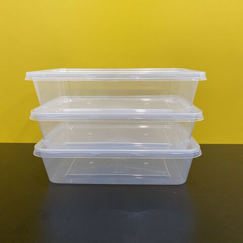 Promoción 2026 Mejor Calidad Bajo Precio Contenedor de Plástico Transparente Rectangular Desechable de 550/750ml para Alimentos con Tapas