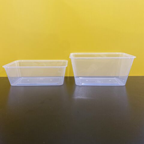Promoción 2026 Mejor Calidad Bajo Precio Contenedor de Plástico Transparente Rectangular Desechable de 550/750ml para Alimentos con Tapas