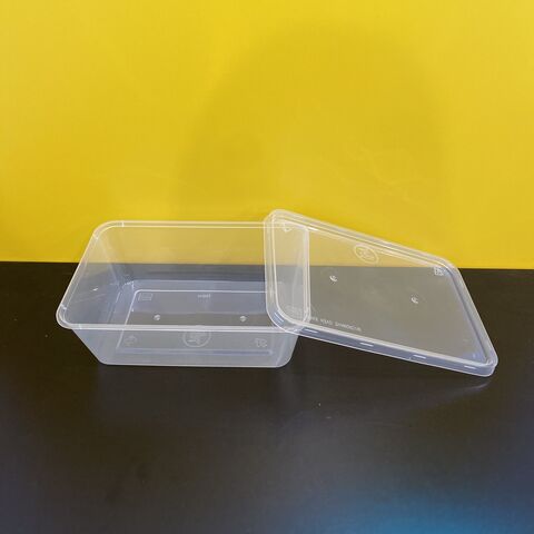 Promoción 2026 Mejor Calidad Bajo Precio Contenedor de Plástico Transparente Rectangular Desechable de 550/750ml para Alimentos con Tapas