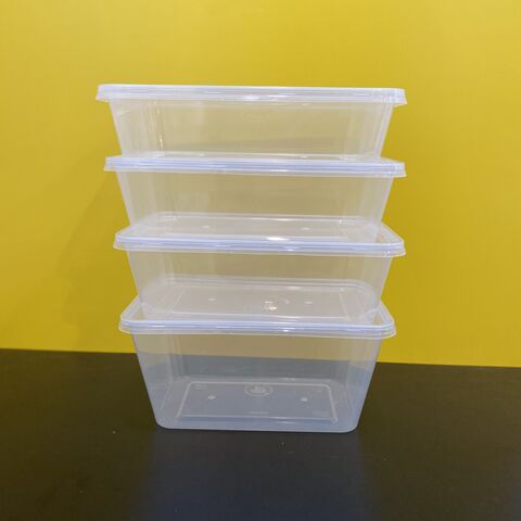 Promoción 2026 Mejor Calidad Bajo Precio Contenedor de Plástico Transparente Rectangular Desechable de 550/750ml para Alimentos con Tapas