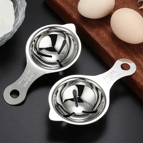 Separador de Claras de Huevo con Embudo y Cuchara de Acero Inoxidable 304 - Utensilio de Cocina Profesional