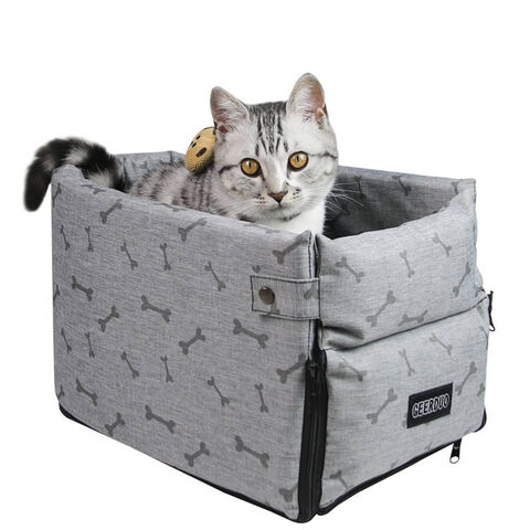 Centre de Sécurité Console pour Chats Siège Rehausseur Détachable avec Lanières de Fixation