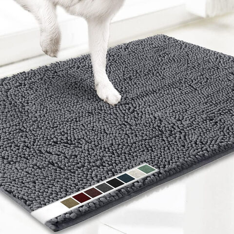 Absorbierende, rutschfeste, kundenspezifische Fußmatten, waschbare Chenille-Hundematte für Schmutz