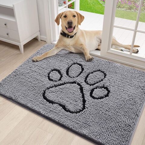 Absorbierende, rutschfeste, kundenspezifische Fußmatten, waschbare Chenille-Hundematte für Schmutz