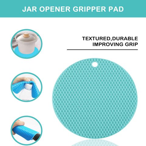 GU 5-in-1 Multifunktions-Flaschenöffner Deckelöffner für arthritische Hände mit rutschfester Gummi-Glasöffner-Griffunterlage (3-teiliges Set Blau)