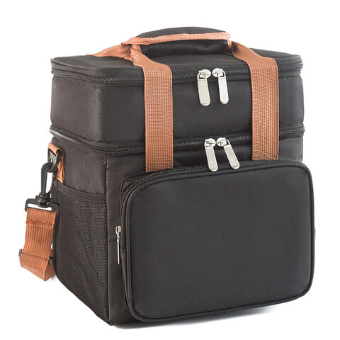 Doppelt isolierte, tragbare Crossbody-Lunchtasche für Outdoor-Picknicks mit isolierter Kühltasche