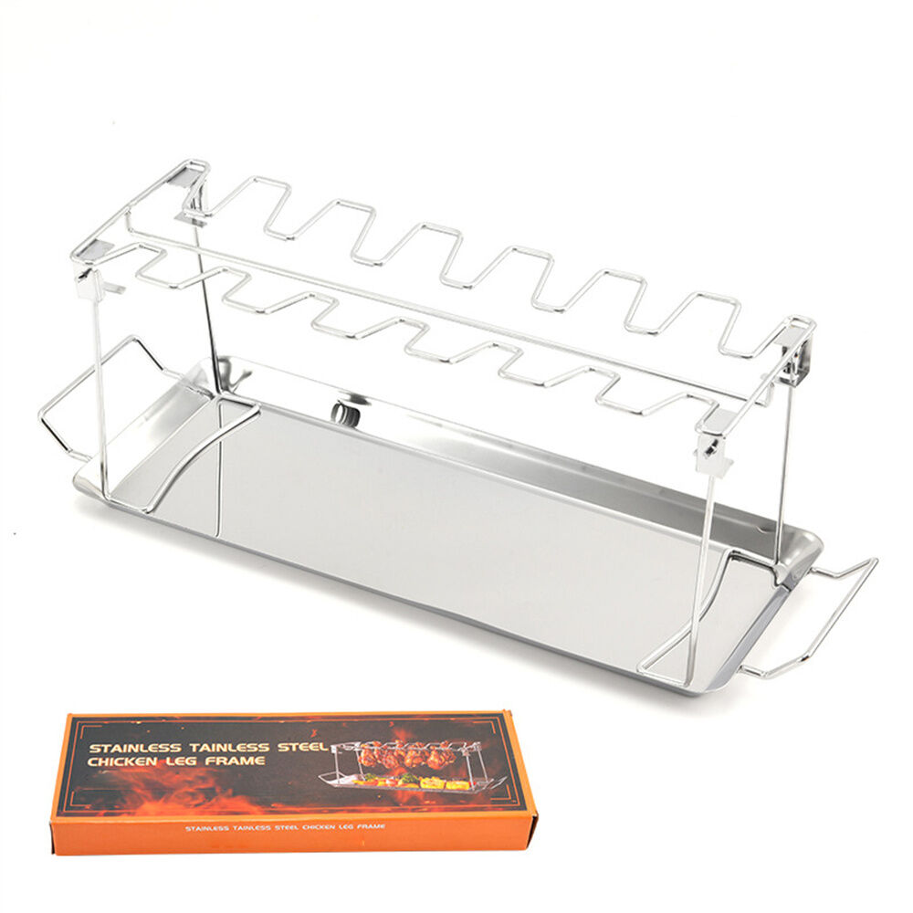 Foldable Bbq Chicken Drumsticks Rack Stainless Steel Roaster Stand With ...