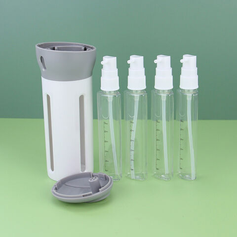 Conjunto de Dispensadores de Viagem 4 em 1 Portátil para Maquilhagem, Loção e Perfume - Frascos vazios ideais para viagens de negócios