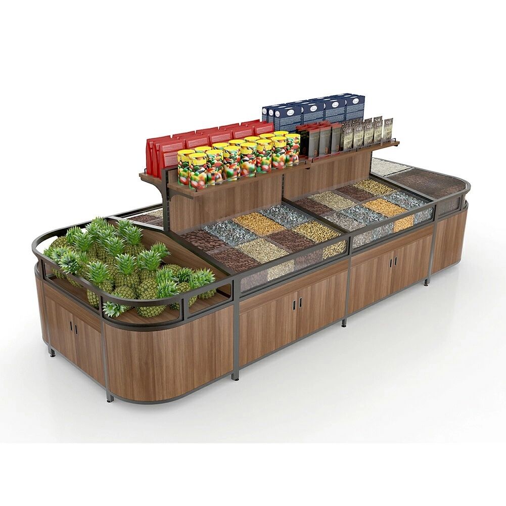 Health Food Racks Oem Natural Wooden Vegetable Rack For Large Supermarkets - Expore China ...