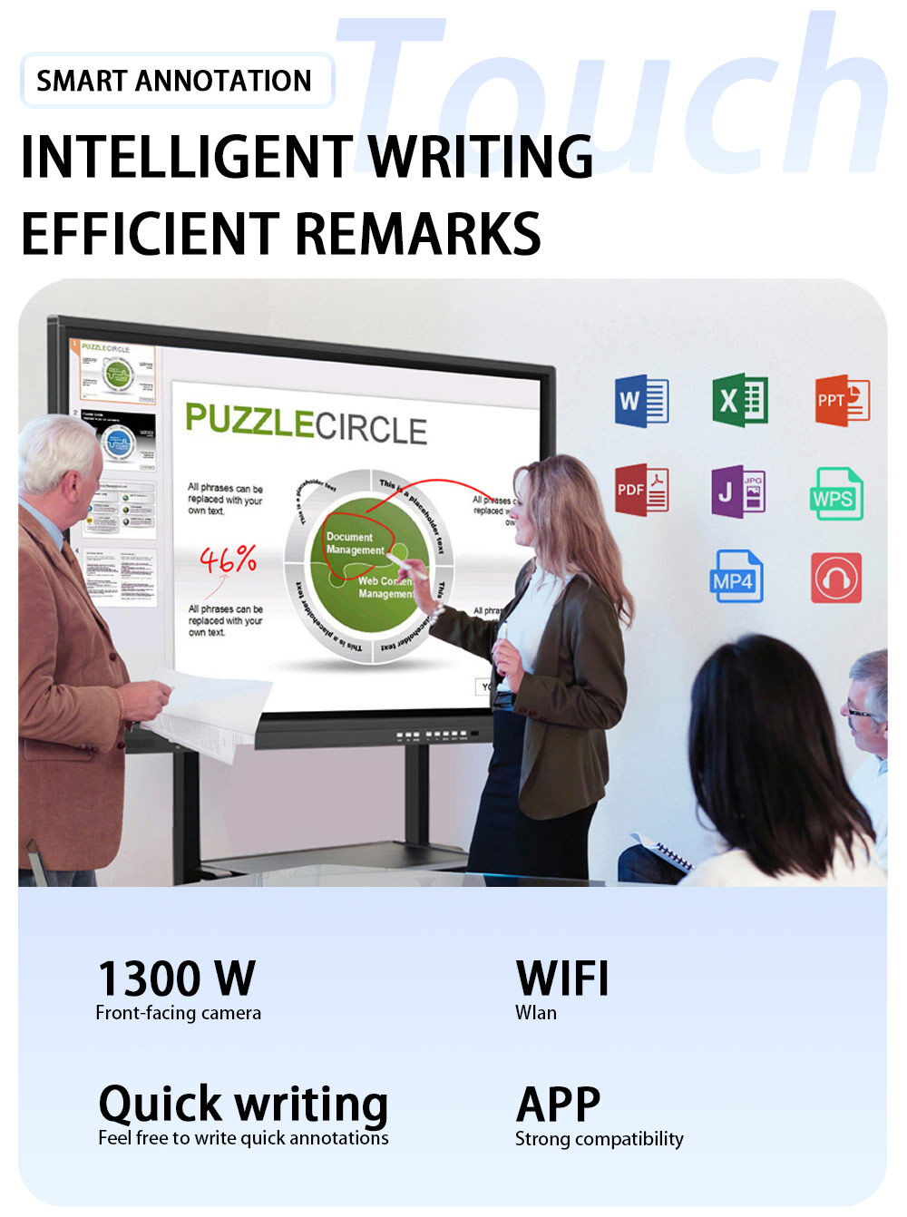 Factory Price 4k Android Ops 75 Inch Interactive Display Smart Board ...