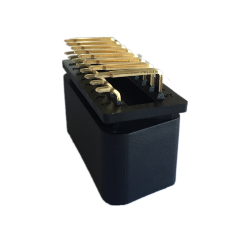 Conector OBD2 de 16 pines macho, chapado en oro, ángulo recto de 90 grados, enchufe OBD para automóvil y camión