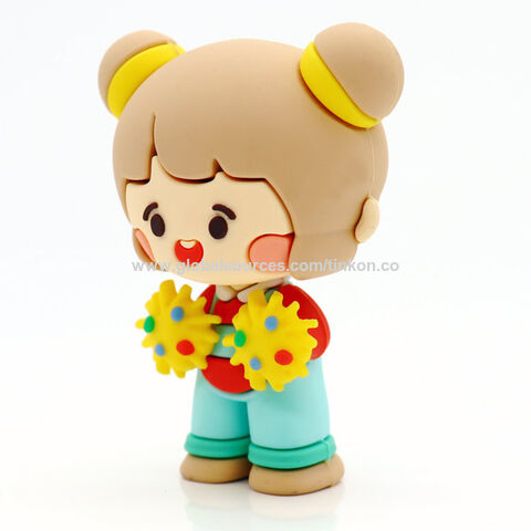 Figurines de filles d'anime mignonnes de dessin animé en caoutchouc PVC souple 3D personnalisées Figurines de filles d'anime en caoutchouc