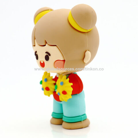 Figurines de filles d'anime mignonnes de dessin animé en caoutchouc PVC souple 3D personnalisées Figurines de filles d'anime en caoutchouc