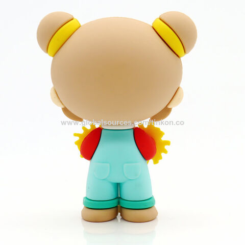 Figurines de filles d'anime mignonnes de dessin animé en caoutchouc PVC souple 3D personnalisées Figurines de filles d'anime en caoutchouc