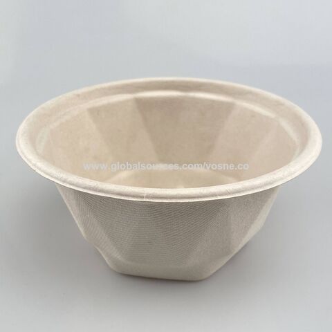 Tigela Descartável de Bagaço para Alimentos, Embalagem Ecológica, Saladeira Biodegradável de 850ml para Restaurante - Ideal para B2B