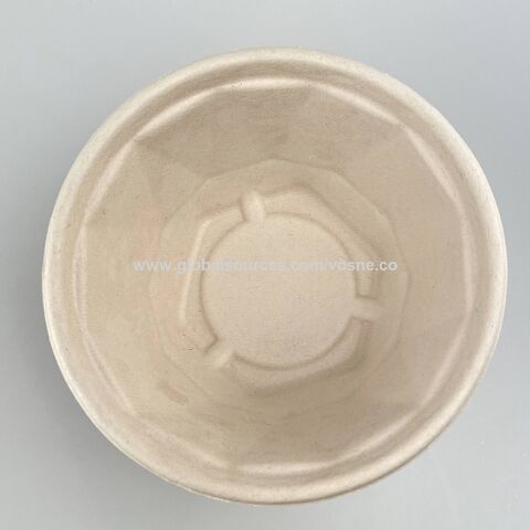 Tigela Descartável de Bagaço para Alimentos, Embalagem Ecológica, Saladeira Biodegradável de 850ml para Restaurante - Ideal para B2B