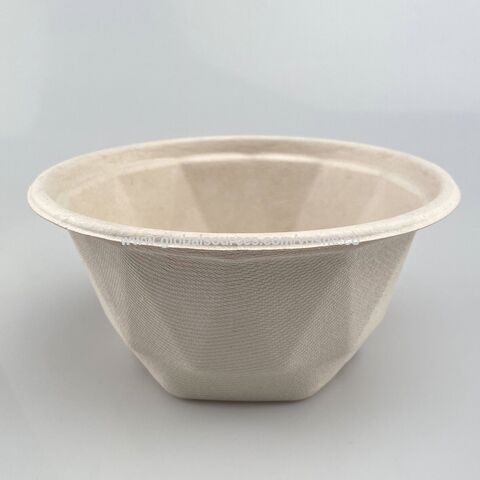 Tigela Descartável de Bagaço para Alimentos, Embalagem Ecológica, Saladeira Biodegradável de 850ml para Restaurante - Ideal para B2B