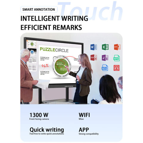 Interaktives Flachbildschirm-Smartboard, 65/75/85/86/100/110 Zoll, Digitale Interaktive Whiteboard für den Unterricht